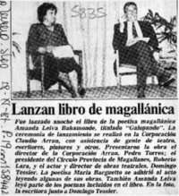 Lanzan libro de magallánica  [artículo].