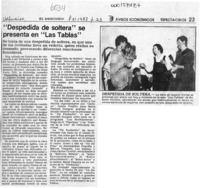 "Despedida de soltera" se presenta en "Las Tablas"  [artículo].