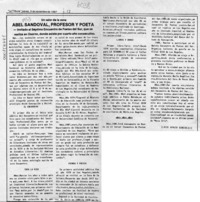 Abel Sandoval, profesor y poeta  [artículo] Luis Opazo González.