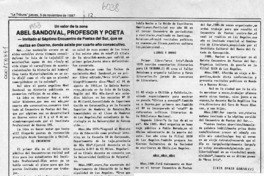 Abel Sandoval, profesor y poeta  [artículo] Luis Opazo González.