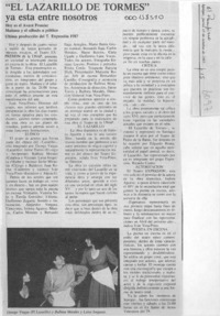 "El Lazarillo de Tormes" ya está entre nosotros  [artículo].