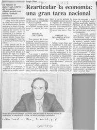 Rearticular la economía, una gran tarea nacional  [artículo].