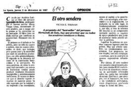 El otro sendero  [artículo] Victor E. Tokman.