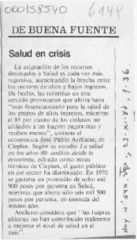 Salud en crisis  [artículo].