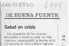 Salud en crisis  [artículo].