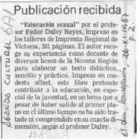 Publicación recibida  [artículo].