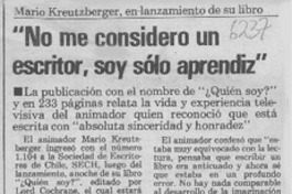 "No me considero un escritor, soy sólo aprendiz"  [artículo].