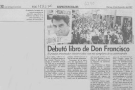 Debutó libro de Don Francisco  [artículo].