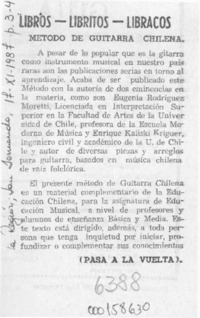 Método de guitarra chilena  [artículo].