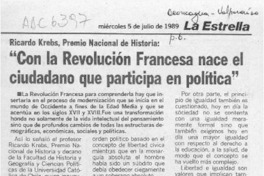 "Con la revolución francesa nace el ciudadano que participa en política"