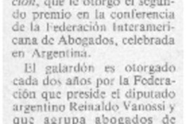 Premio internacional para abogado chileno