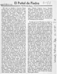 El puñal de piedra  [artículo] Raúl Morales Alvarez.