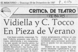 Vidiella y C. Tocco en pieza de verano