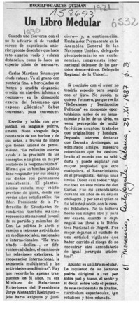 Un libro medular  [artículo] Rodolfo Garcés Guzmán.