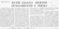 Ruth Eliana Merino, pensamiento y poesía  [artículo] Darío de la Fuente.