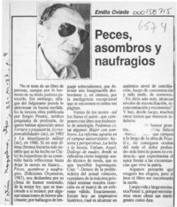 Peces, asombros y naufragios  [artículo] Emilio Oviedo.