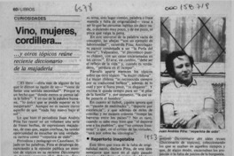 Vino, mujeres, cordillera --  [artículo] G. B.