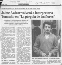 Jaime Azócar volverá a interpretar a Tomasito en "La pérgola de las flores"  [artículo].