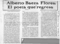 Alberto Baeza Flores, el poeta que regresa
