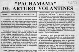 "Pachamama" de Arturo Volantines  [artículo] Darío de la Fuente D.