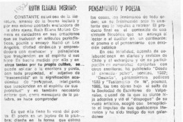 Ruth Eliana Merino, pensamiento y poesía  [artículo] D. F.