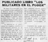 Publicado libro "Los militares en el poder"  [artículo].