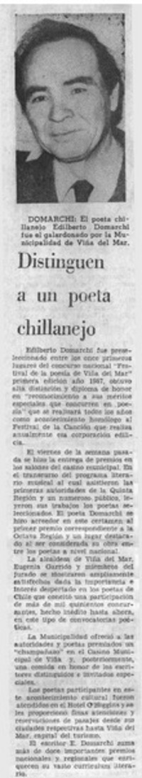 Distinguen a un poeta chillanejo