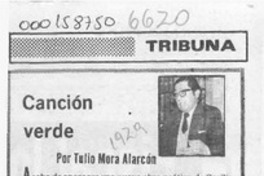 Canción verde  [artículo] Tulio Mora Alarcón.