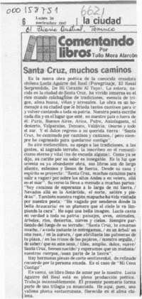 Santa Cruz, muchos caminos  [artículo] Tulio Mora Alarcón.