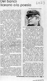 Del banco liceano a la poesía  [artículo] Marino Muñoz Lagos.