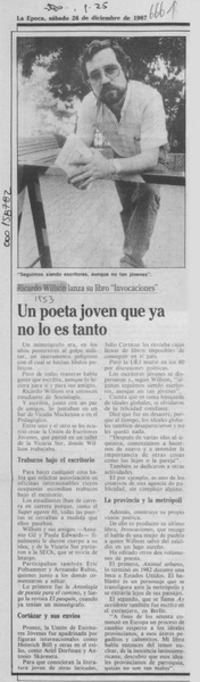 Un Poeta joven que ya no lo es tanto