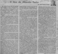 El libro de Alejandro Foxley  [artículo] Raúl Vallejos Guíñez