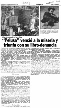 "Pelusa" venció a la miseria y triunfa con su libro-denuncia  [artículo].