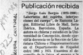 Publicación recibida  [artículo].