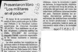Presentaron libro "Los militares en el poder"  [artículo].