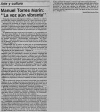 Manuel Torres Marín, "La voz aún vibrante"