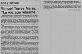 Manuel Torres Marín, "La voz aún vibrante"