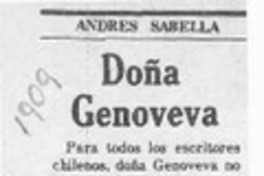 Doña Genoveva  [artículo] Andrés Sabella.