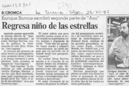 Regresa niño de las estrellas  [artículo].