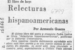 Relecturas hispanoamericanas  [artículo] Armando Guerra.
