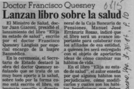 Lanzan libro sobre la salud  [artículo]