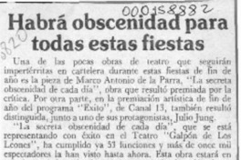 Habrá obscenidad para todas esta fiestas  [artículo].