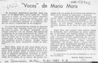 "Voces" de Mario Mora  [artículo] Antonio Rodas Sánchez.