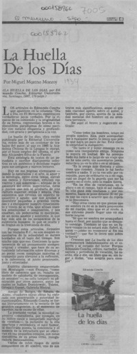 La huella de los días  [artículo] Miguel Moreno Monroy.
