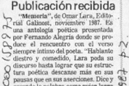 Publicación recibida  [artículo].