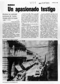 Un apasionado testigo  [artículo] Guillermo Blanco.