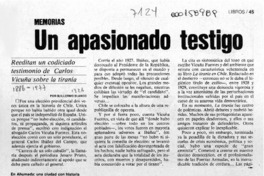 Un apasionado testigo  [artículo] Guillermo Blanco.