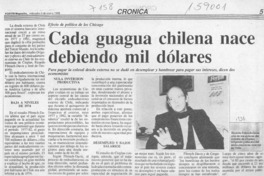 Cada guagua chilena nace debiendo mil dólares  [artículo].