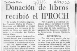 Donación de libros recibió el IPROCH  [artículo].