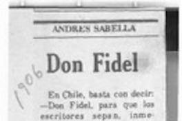 Don Fidel  [artículo] Andrés Sabella.